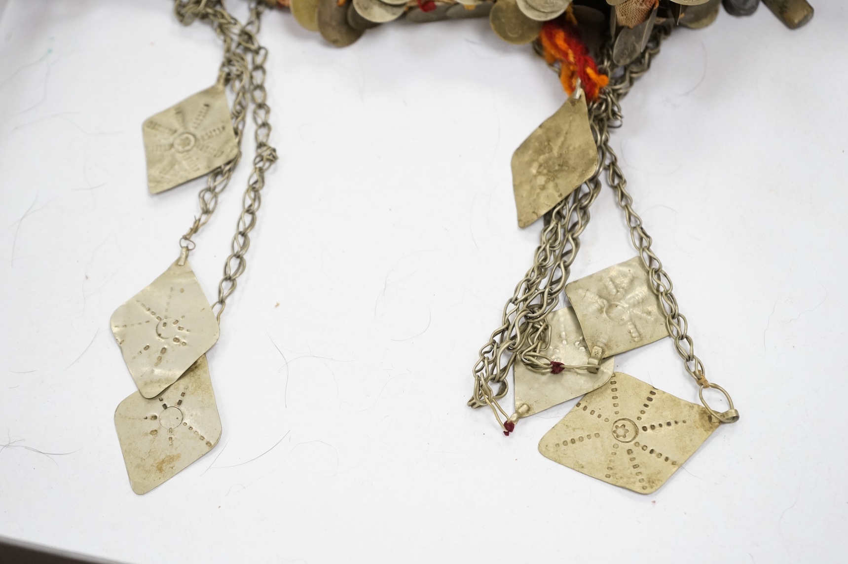 A Bedouin replica coin set woven headdress